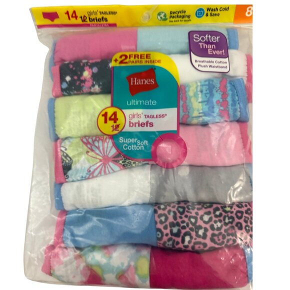 Hanes Other - Hanes Girls' Size 8 Briefs – 14 Pack NWT